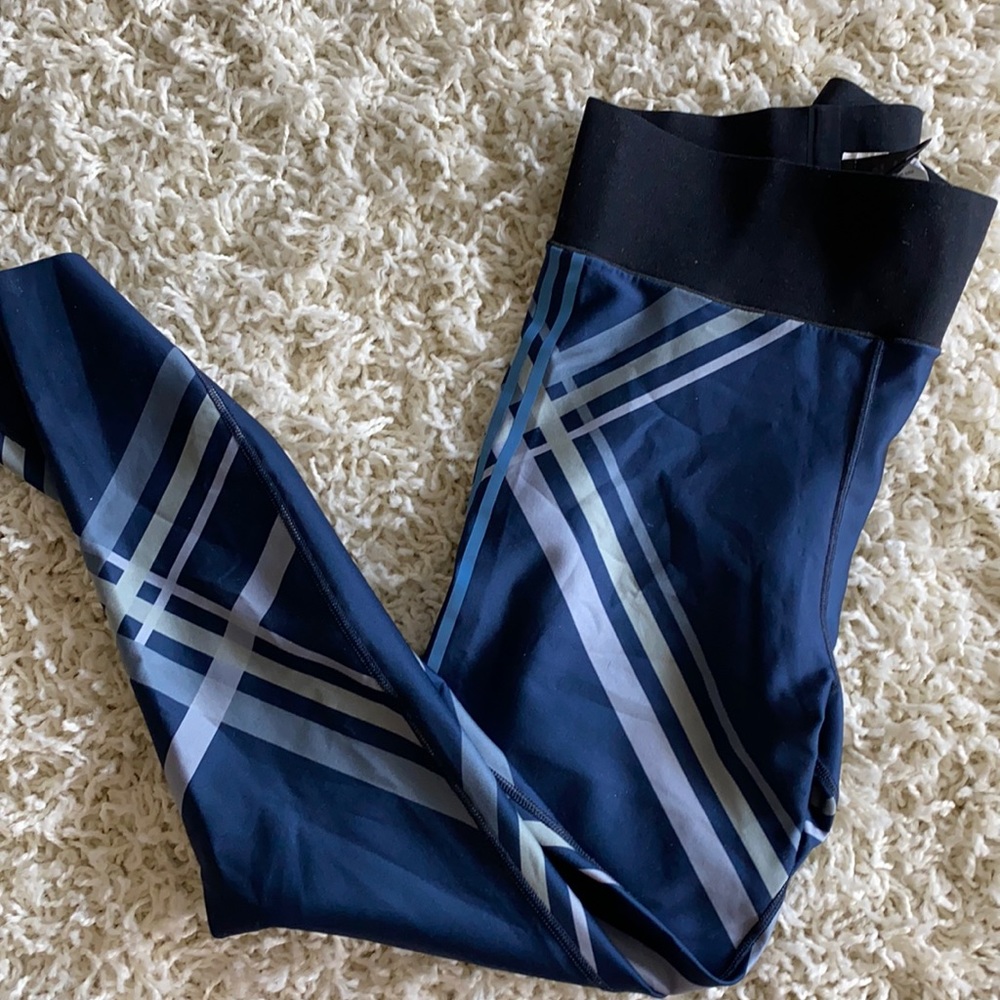 Ultracor Navy and Black Leggings with Silver Stripes